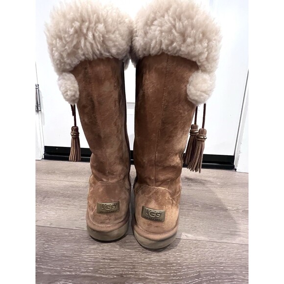 UGG Australia Plumdale Winter Boots Womens Sz 10 EUR 41 Brown Leather Sheepskin - Picture 7 of 12